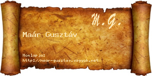 Maár Gusztáv névjegykártya